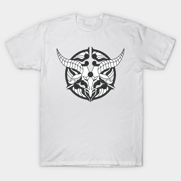 Dragon's Crest (Black Outline) T-Shirt by inotyler